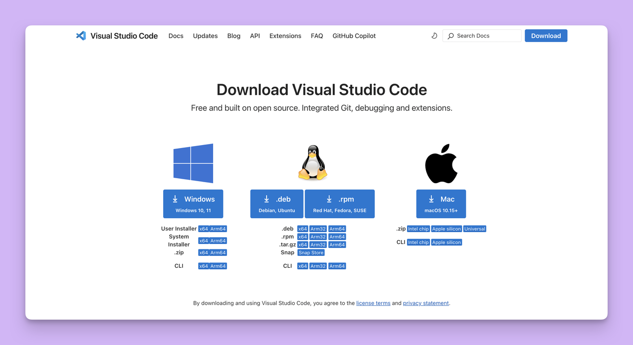 VSCode 安装下载教程(Mac & Windows & Linux)