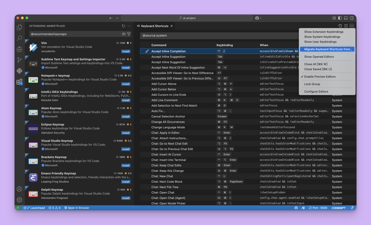 VSCode 快捷键配置使用