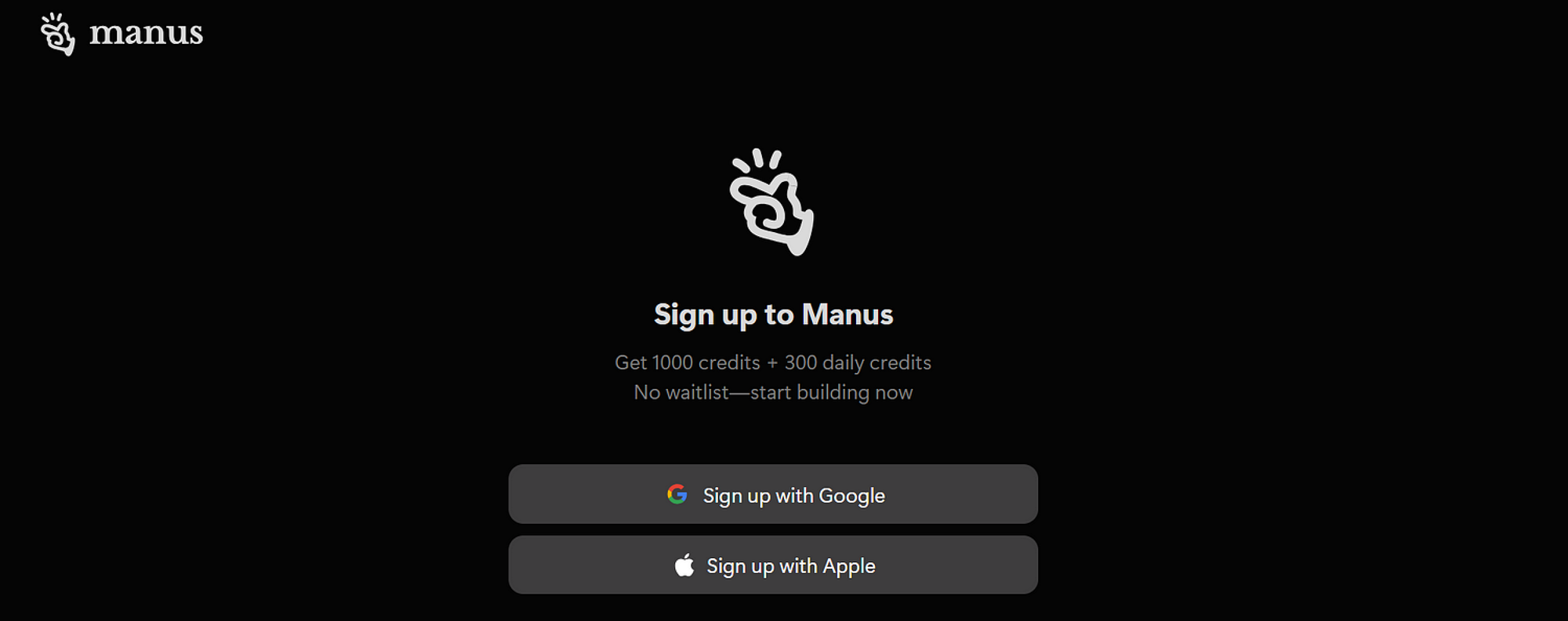 Manus AI 现向所有用户提供 1000 免费积分
