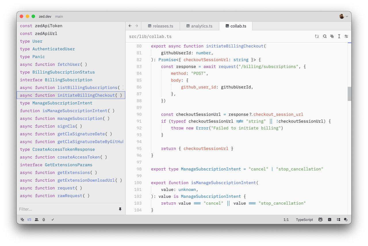 VSCode vs Zed对比