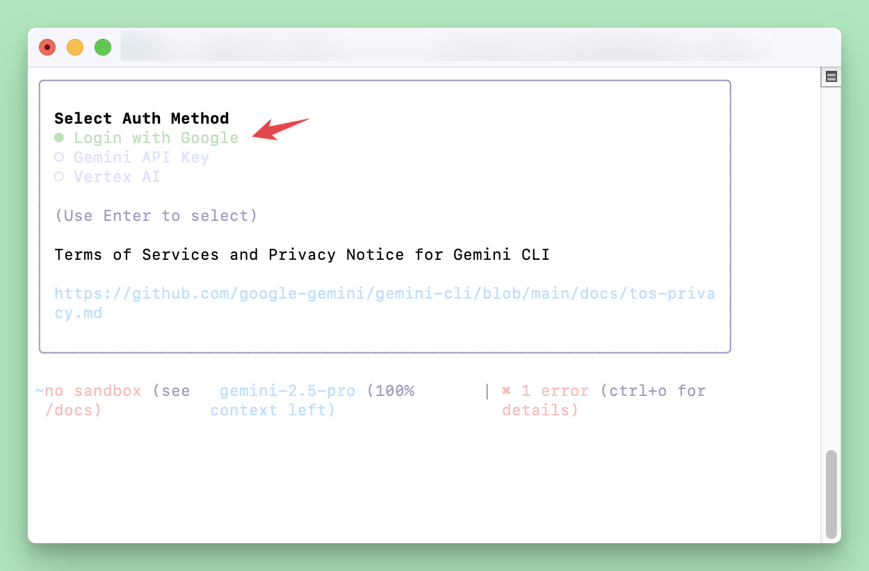 安装使用 Google Gemini CLI