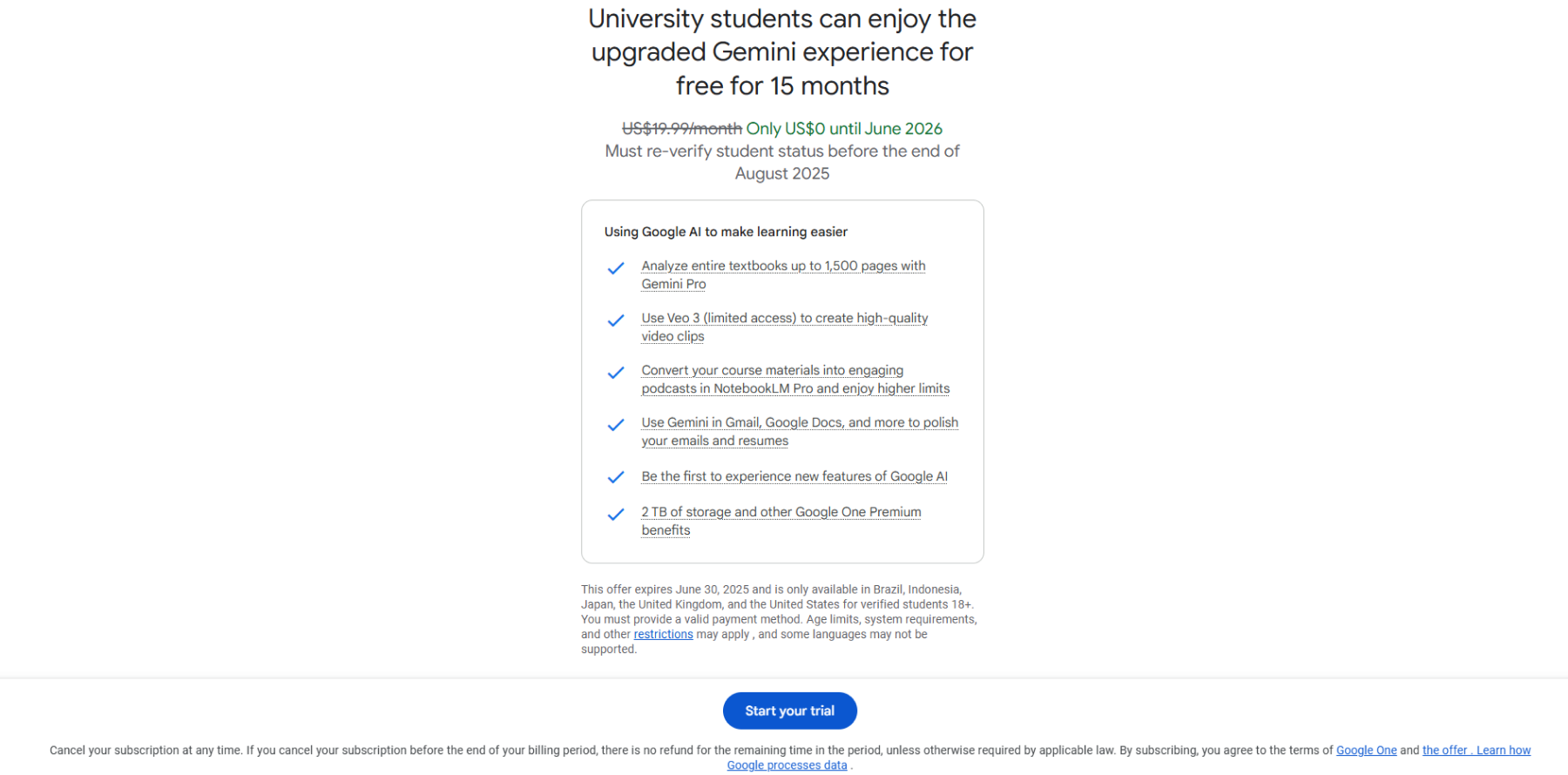 通过学生优惠免费获取 Google Veo 3