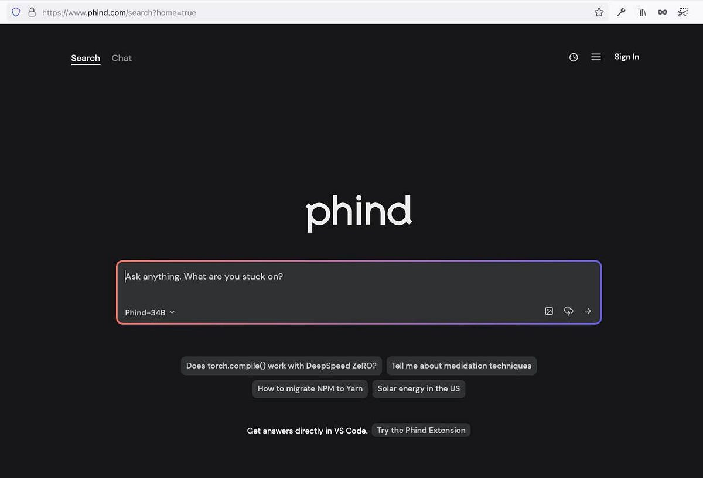 Phind:适合那些提出很多深度问题的开发者