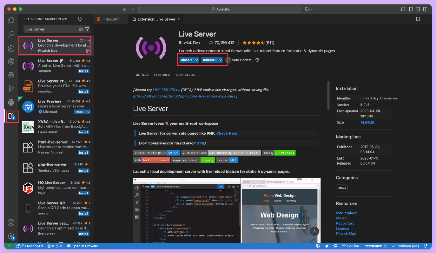 VSCode 中运行 HTML(.html) 代码文件