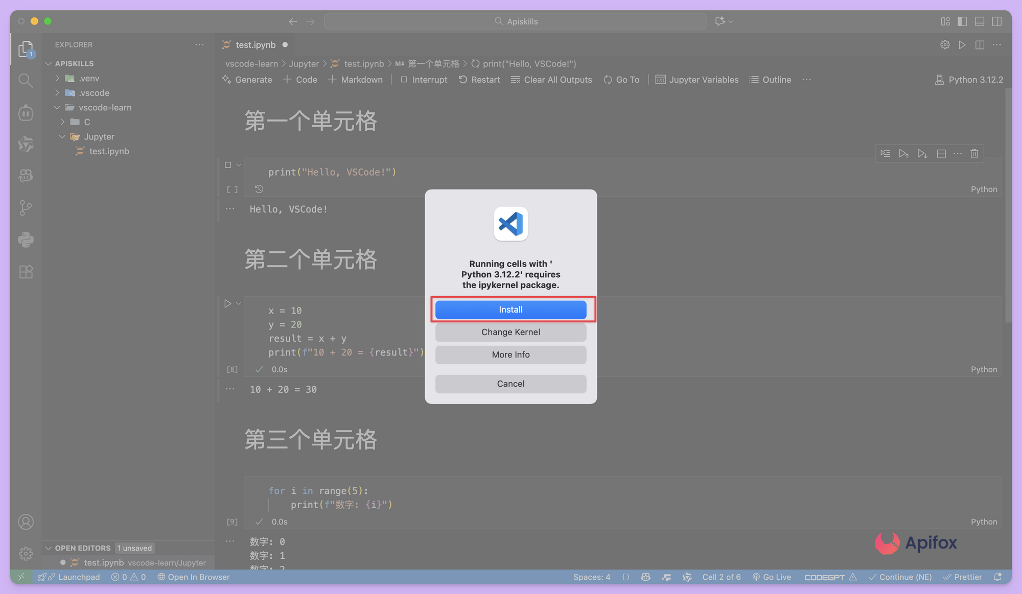 选择 Python 解释器