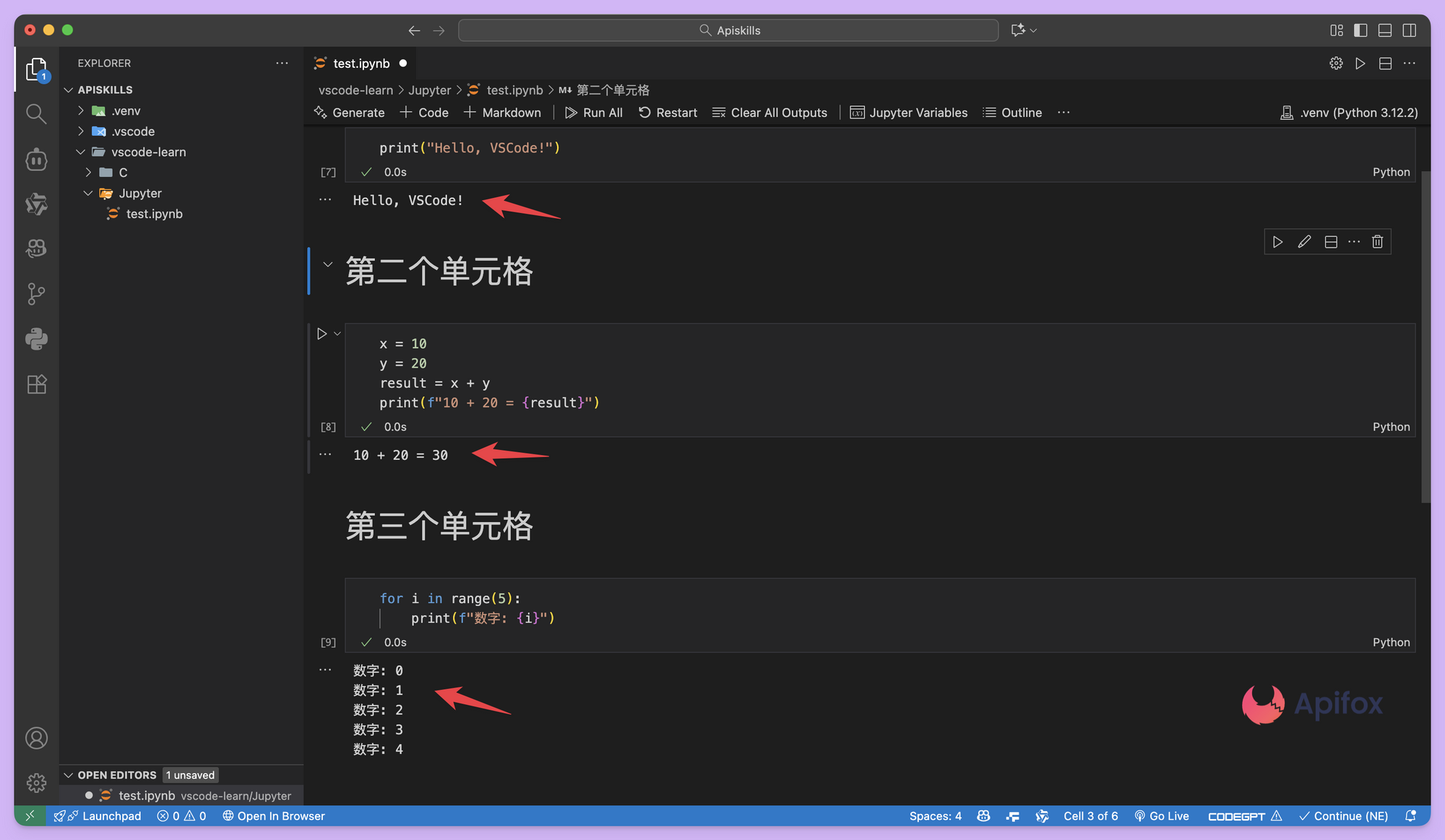 编写和运行代码