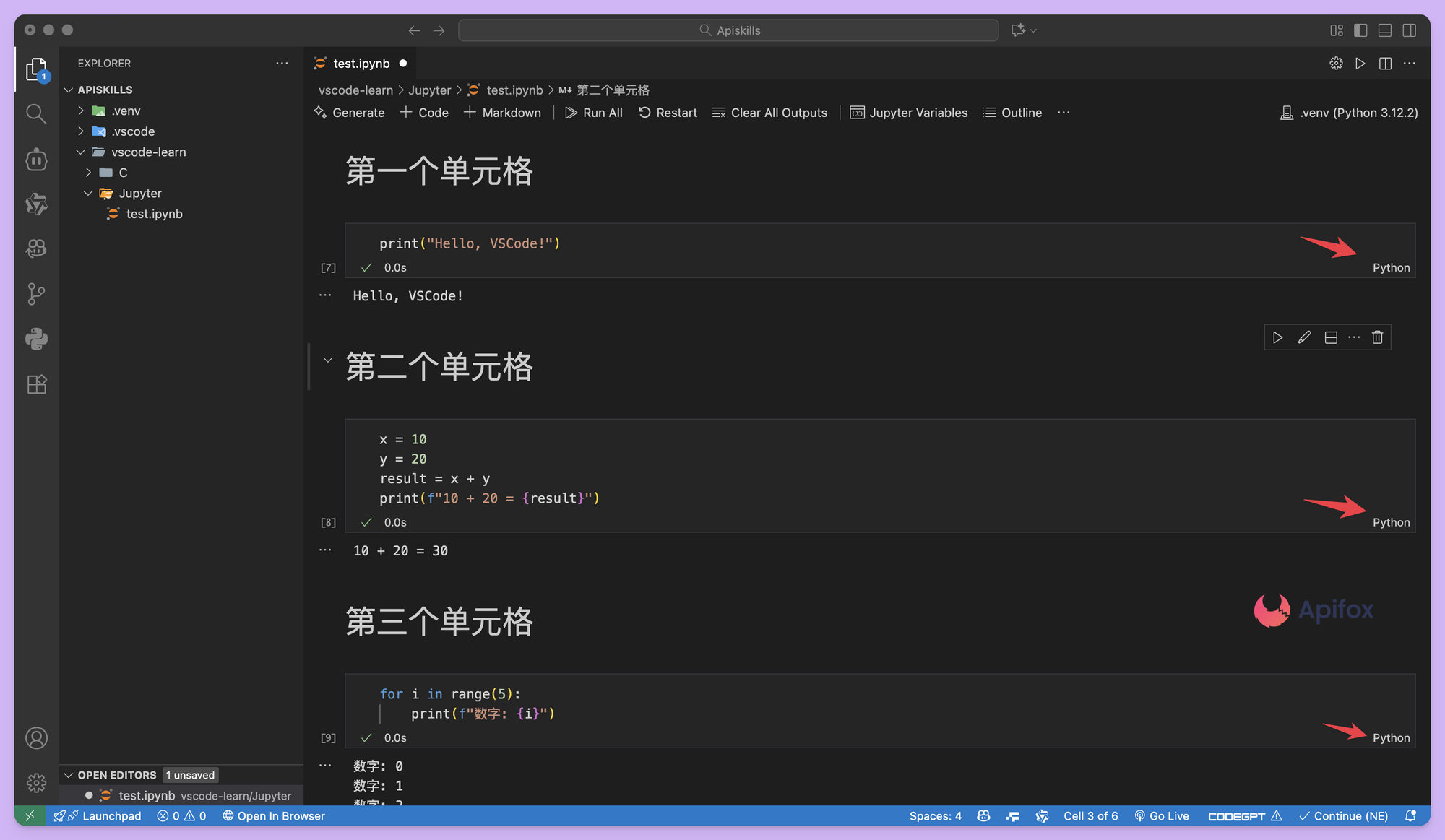 编写和运行代码