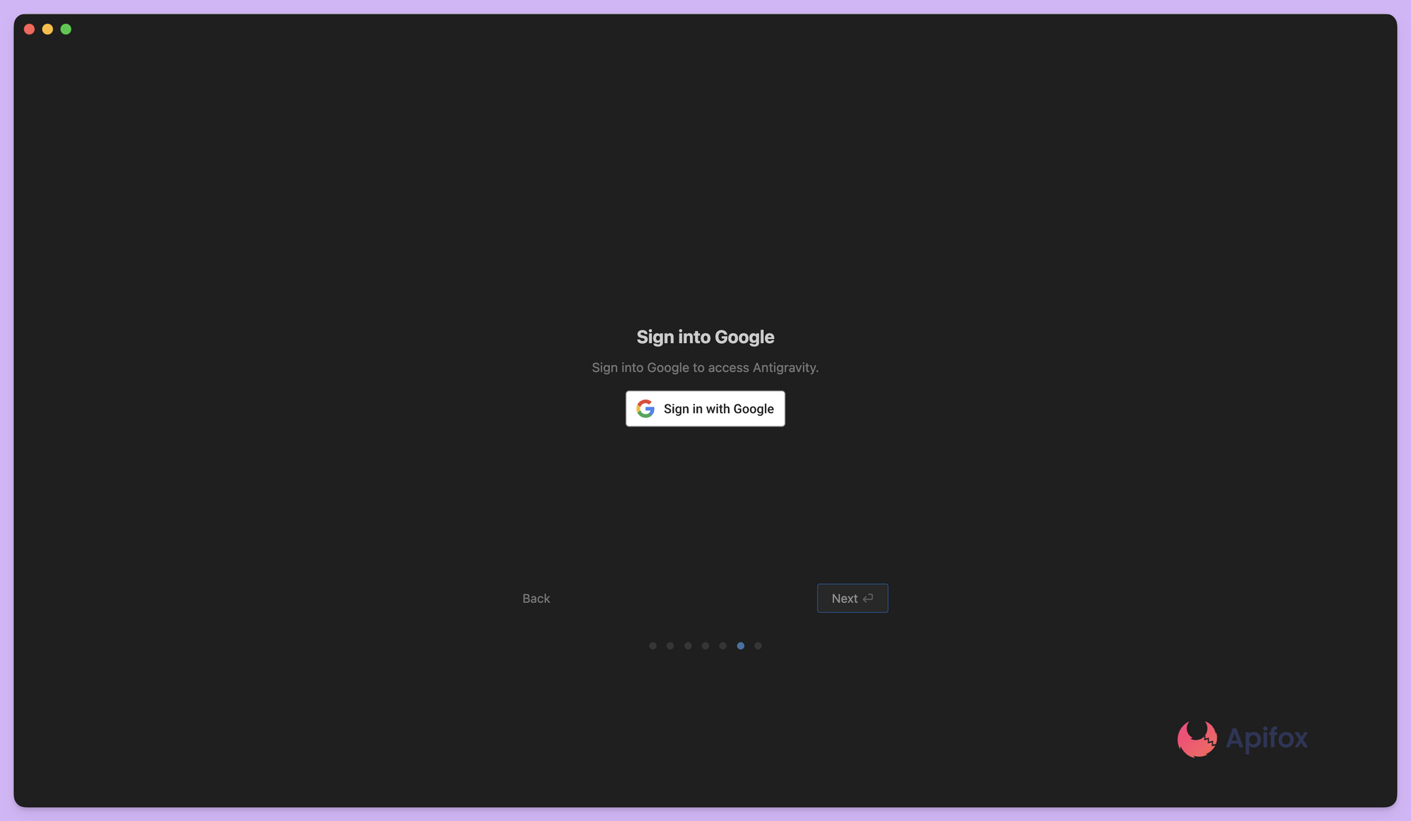 使用 Google 账号进行身份验证