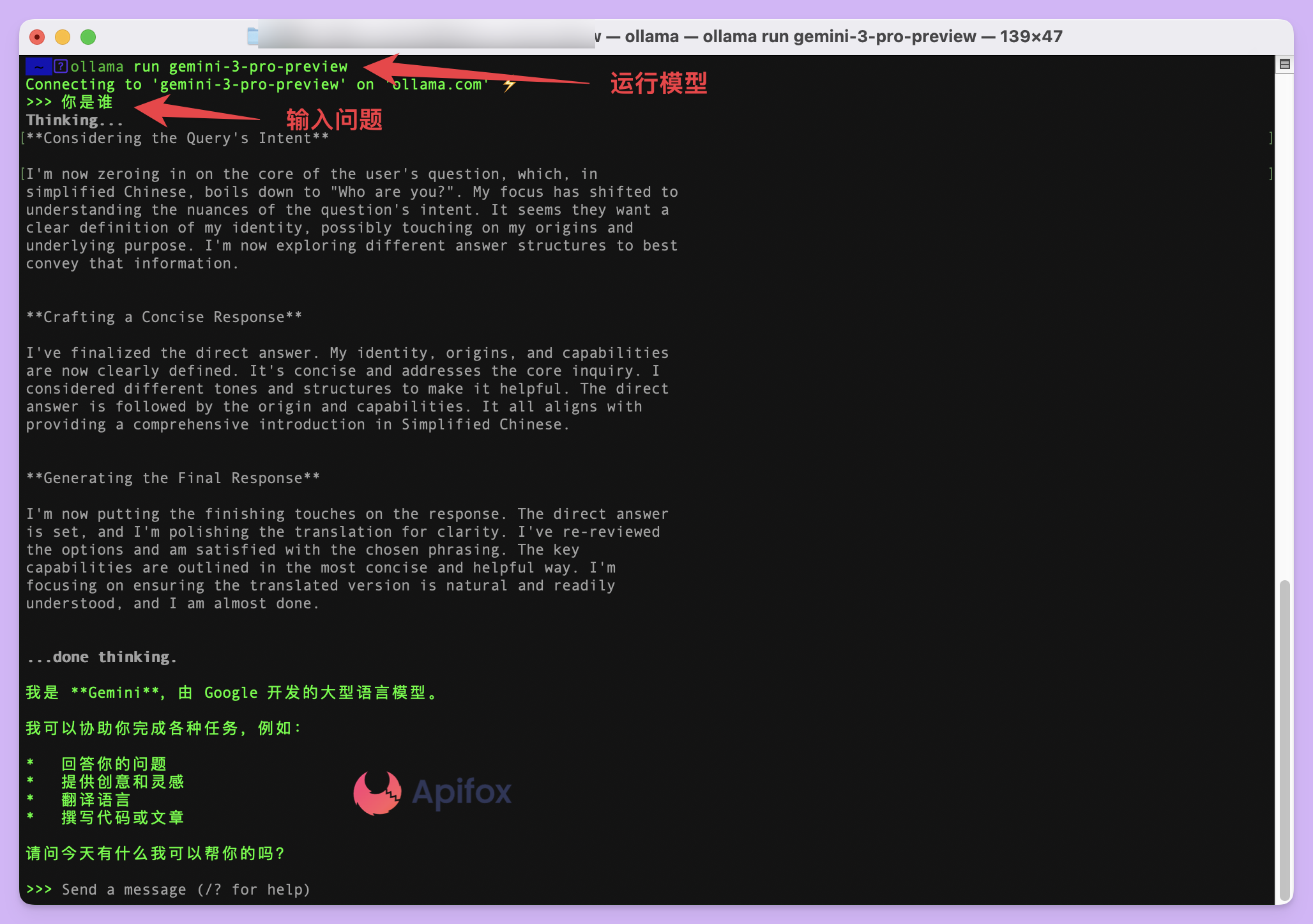 运行以下命令即可启动 Gemini 3 Pro
