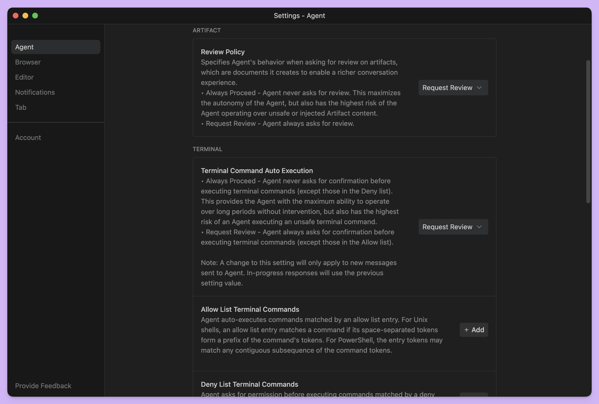 Agent 模式与全局设置