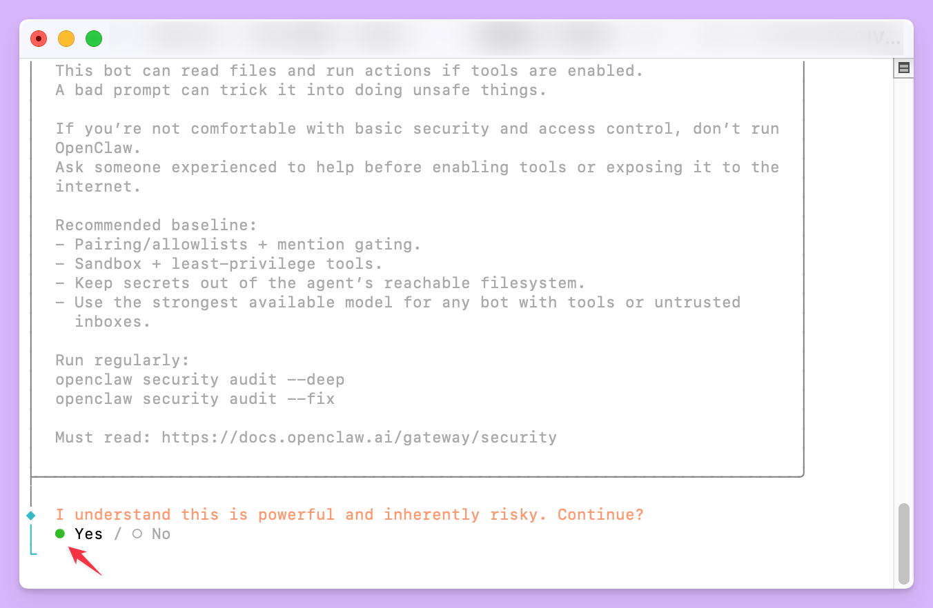 运行 Onboarding 向导