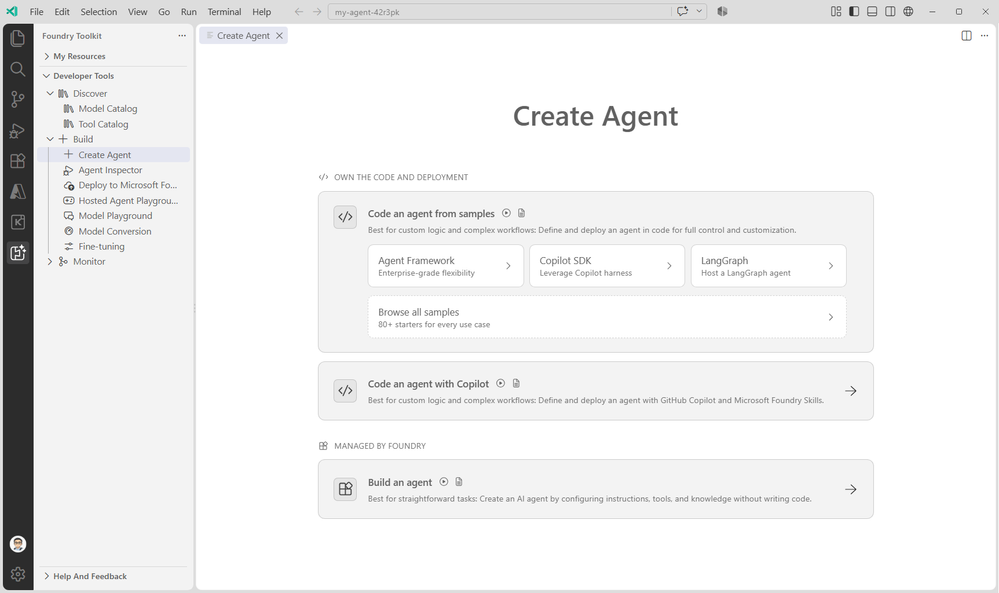 Foundry Toolkit 中配置 Agent-to-Agent A2A 连接的截图