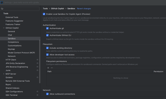 GitHub Copilot for JetBrains 企业托管沙箱相关的官方更新配图