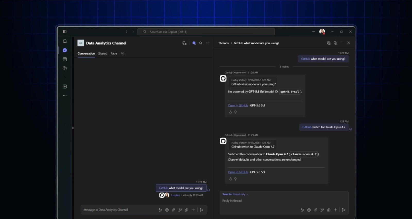 GitHub Copilot 在 Slack 与 Teams 里接住线程上下文：可切换模型，并修掉旧会话继续操作旧仓库的问题