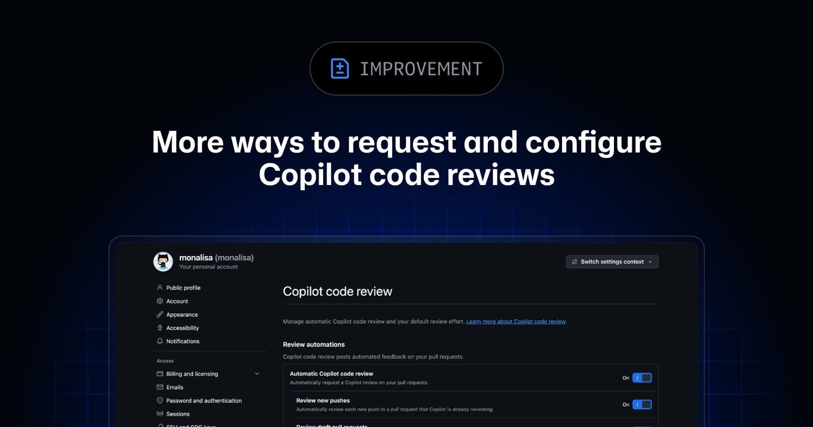 GitHub Copilot 代码审查开放个人设置页：所有档位可配，企业可定默认审查强度