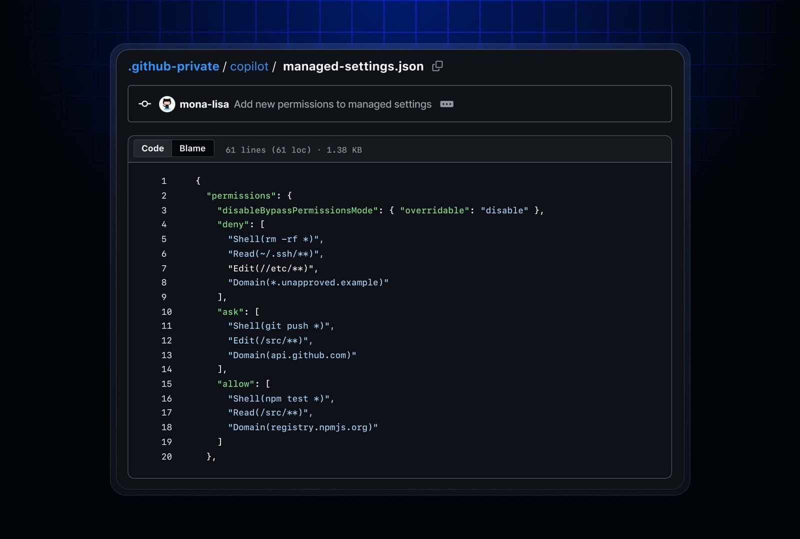 GitHub Changelog 页面中 Copilot Agent 企业托管权限更新的官方题图
