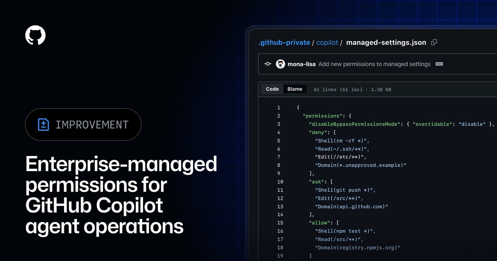 GitHub Copilot 为企业 Agent 上线托管权限：shell、文件和联网都能被中心拦截