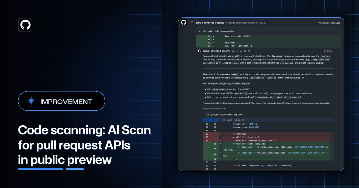 GitHub 为 AI Scan 上线组织级 REST API：PR 安全扫描能按仓库批量开关