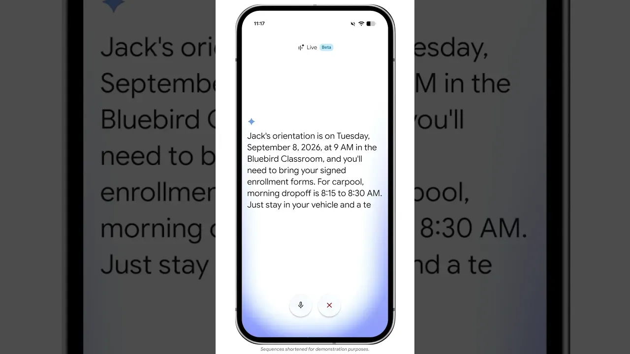 Google 官方视频中 Docs Live 的文档起草示例缩略图