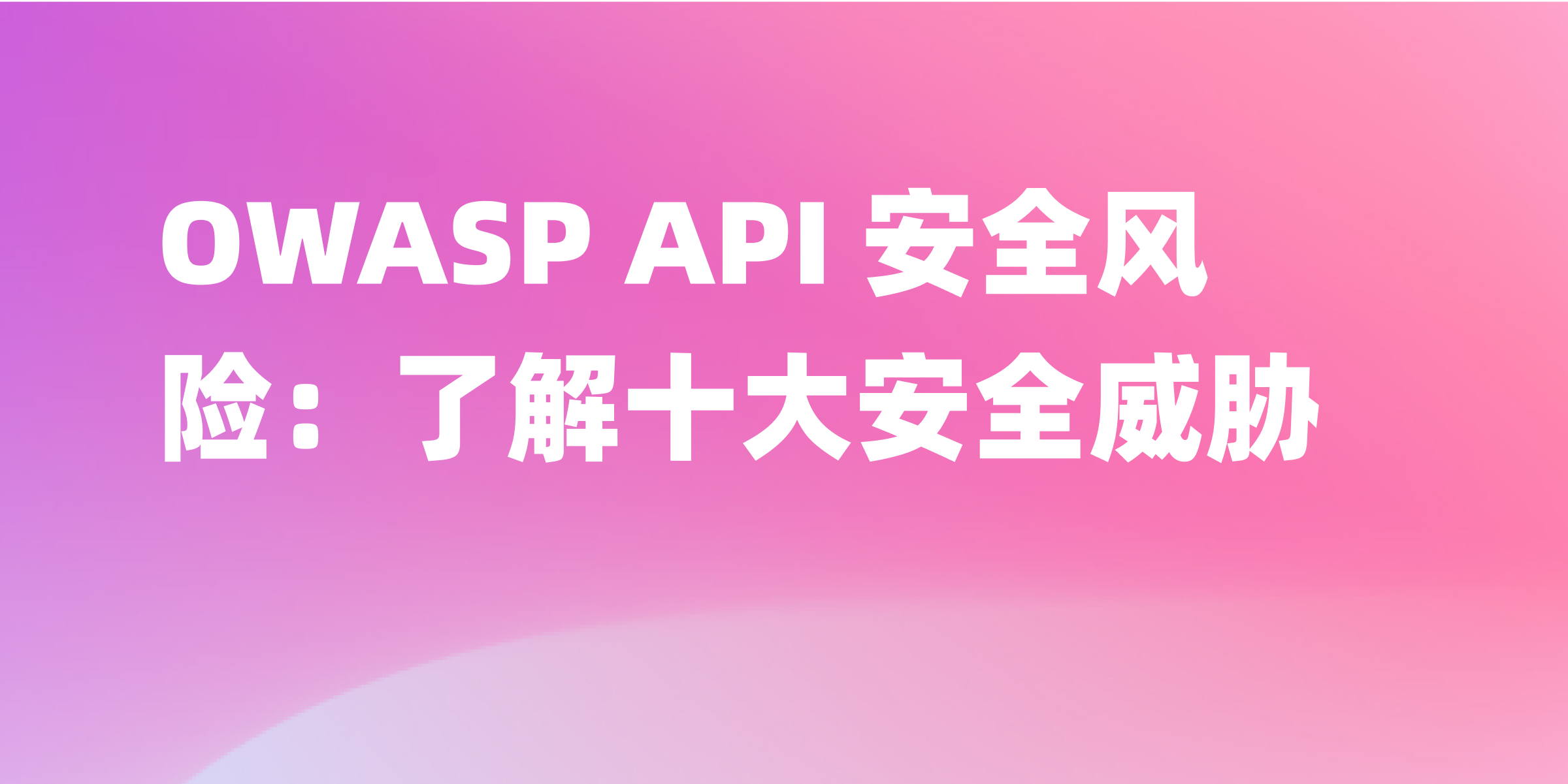 了解 OWASP API 安全风险:  OWASP API 10 大风险详解