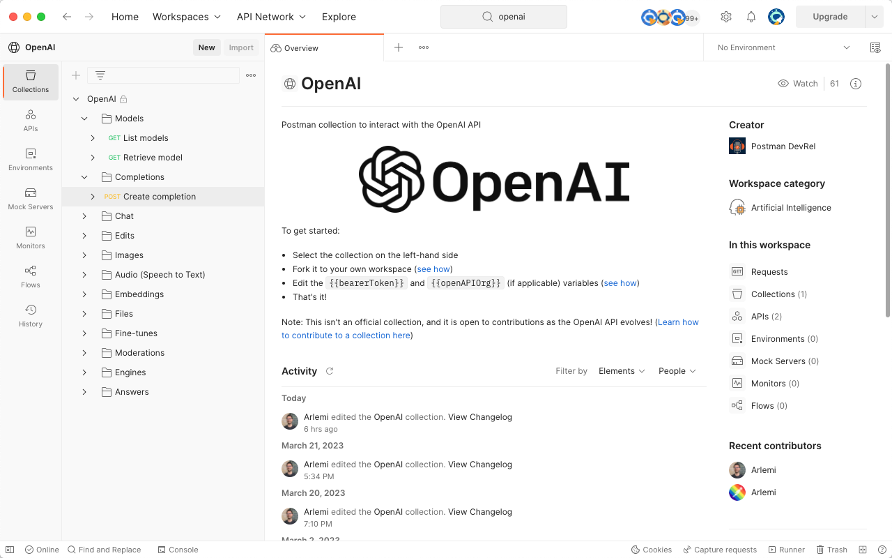 ChatGPT API 文档 OpenAI API 文档