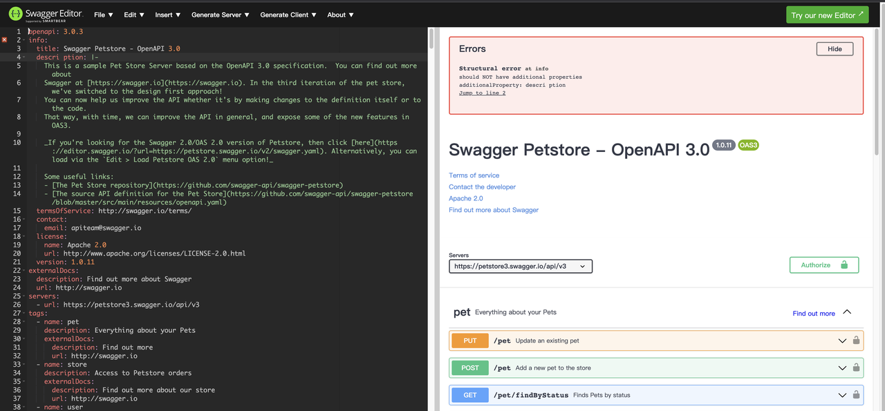  Swagger Editor API 