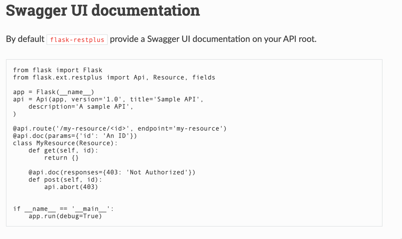 Swagger UI documentation