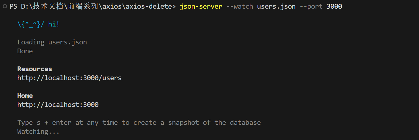 开启 json-server 服务