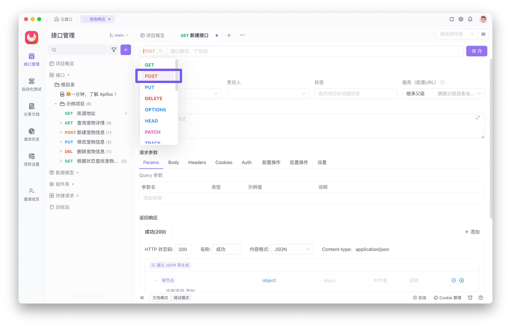 在 Apifox 输入 API