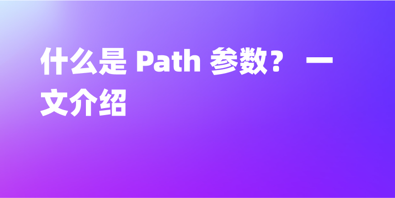 什么是 Path 参数？ 一文介绍